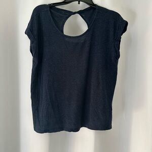 Democracy Navy Blue Women's Top with Keyhole twisted Back